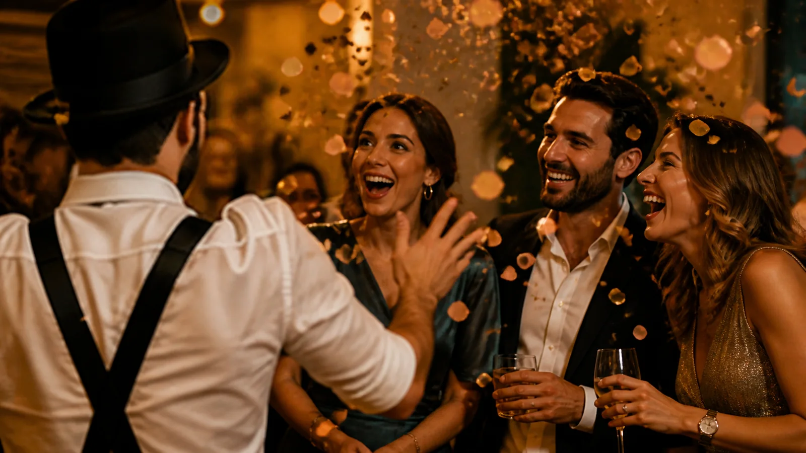 Animación y detalles especiales durante una celebración